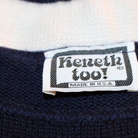 Keneth Too Large Knit Top Sweater Short Made USA Vintage Sailor Top - Picture 6 of 6
